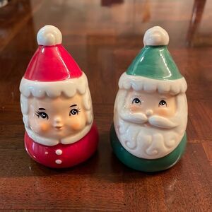 Christmas Johanna Parker Nostalgic Santa Claus Mrs Claus Salt and Pepper Shakers
